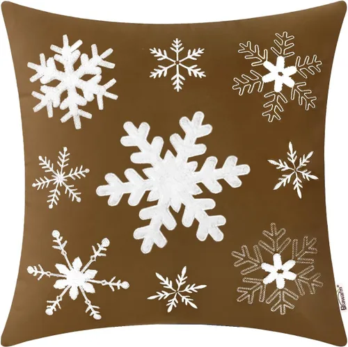 Vista 8 de BRAWARM Christmas Reindeer Pillow Cover 18x18 Black Velvet Embroidered Reno negro