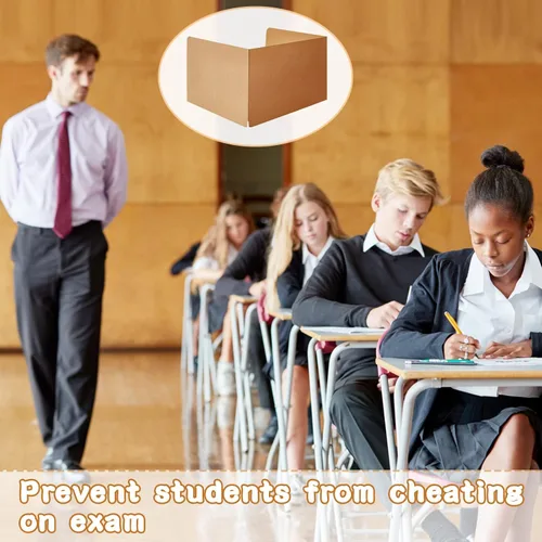 Vista 7 de Gueevin 1 divisor de escritorio para el aula para estudiantes, carpetas de privacidad de prueba para un mejor enfoque, tamaño total de 13 x 20 x 17