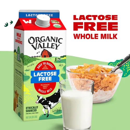 Vista 3 de Organic Valley Leche entera orgánica ultra pasteurizada sin lactosa, 64 onzas