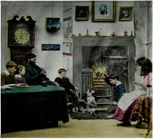 Vista 7 de 3dRose Magic Lantern THE Village Blacksmiths Family 1890 Victorian Vintage 15x22 Hand Towel