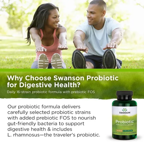 Vista 6 de Swanson Probiótico para la salud digestiva del tracto gastrointestinal Apoyo inmunológico Los viajeros apoyan 20 mil millones de UFC con prebiótico