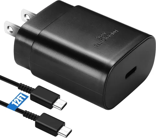 Vista 16 de Kit de cargador súper rápido tipo C, bloque de cargador de teléfono Android PD de 25 W PD USB C y cable de carga C de 5 pies, cable de carga rápida