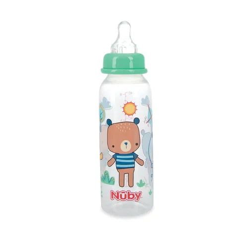 Vista 7 de Nuby Botella tintada de cuello estándar, 8 onzas, 1 paquete de 1 botella, los colores/patrones pueden variar