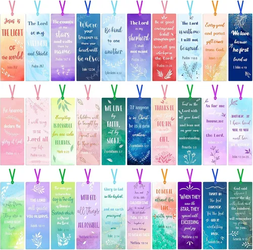 Vista 8 de Chinco Paquete de 120 marcadores de versículos bíblicos para mujeres, escritura cristiana, marcadores inspiradores con cintas, marcadores