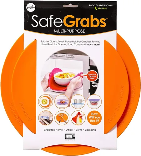 Vista 11 de Safe Grabs: Tapete original para microondas visto en Shark Tank Protector contra salpicaduras, salvamanteles, almohadilla térmica, soporte