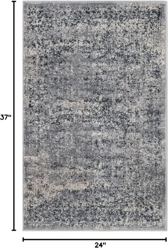 Vista 2 de Unique Loom Chateau Collection Alfombra de área - Jefferson (2' x 3' 1" Rectángulo, Azul Gris/Beige)