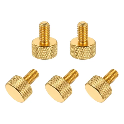 Vista 106 de MECCANIXITY 5 piezas M6x14mm Tornillos de pulgar estriado de cabeza plana, pernos de rosca completa de aleación de aluminio sólido para carcasas