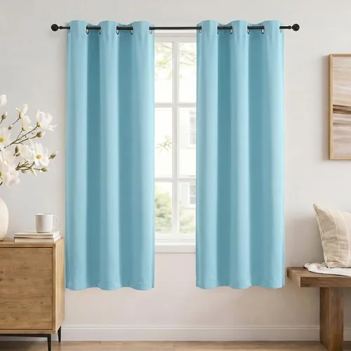 Vista 89 de Simplebrand Cortinas blancas puras de 96 pulgadas de largo para oscurecer la habitación, juego de 2 paneles para dormitorio/sala de estar, bloqueo