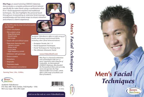 Vista 2 de Men's Facial Techniques Training DVD by Rita Page, Esthetician. Learn How To Do Professional Skin Care Facials, Face Massage, Techniques &