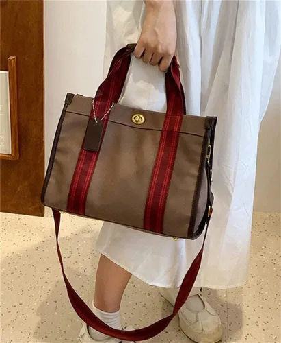 Vista 3 de Women Tote Bag Canvas Shoulder Bag Satchel Hobo Handbag Fashion Crossbody Bag Purse Vintage Handbag Casual Large