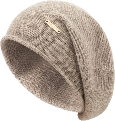 Vista 25 de Gorros de Punto Holgados para Mujeres de Cachemira Gorro de Esquí de Lana Tejida Suave y Cálido Gorro de Invierno A01-beige