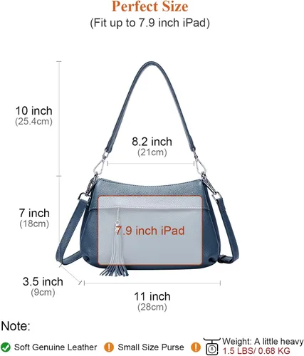 Vista 5 de Over Earth Bolsos de cuero para mujer, bolso de hombro pequeño Hobo para mujer