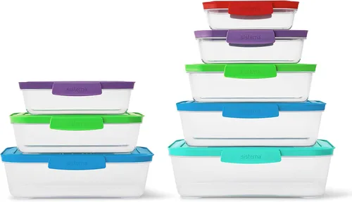 Vista 11 de Sistema Nest It - Recipientes de almacenamiento de alimentos para preparación de comidas con tapas, 2 compartimentos, 3.7 tazas, plástico, paquete