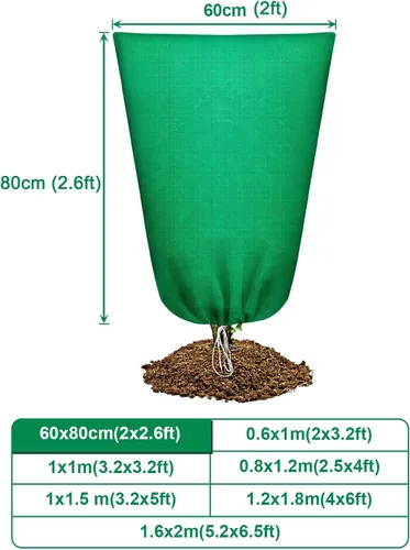 Vista 2 de Cubiertas para Plantas más Gruesas, Chaqueta de Protección contra Heladas 2.36 oz/yd², 2'x2.6' Cubiertas Reutilizables para Plantas de Invierno