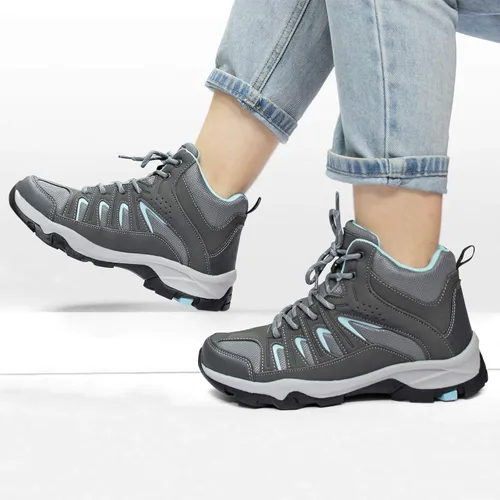 Vista 6 de JABASIC Womens Mid Hiking Boots Lightweight Outdoor Trekking Shoes