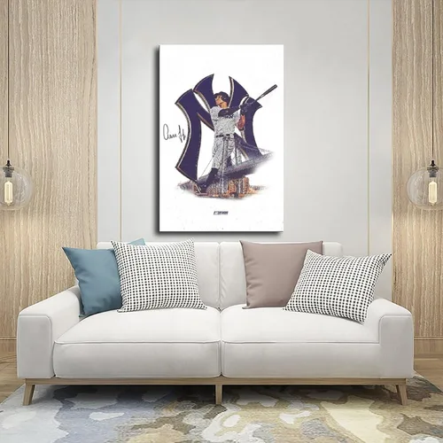 Vista 5 de LVTFCO Aaron - Póster de juez para niños, para dormitorio, béisbol, papel firmado, arte de pared, estilo sin marco, 12 x 18 pulgadas (11.8 x 17.7 in)