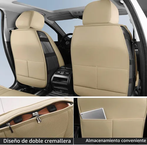 Vista 2 de HChengkikz - Fundas de asiento de automóvil, transpirables e impermeables de piel sintética para automóviles, funda de asiento universal