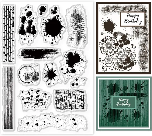 Vista 13 de GLOBLELAND Sellos transparentes de vidrio roto para manualidades, álbumes de recortes, fondo irregular, sellos transparentes de silicona para hacer