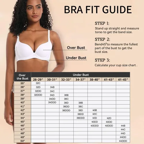 Vista 8 de SYMUNTIE Cómodos sujetadores push up para mujer, cobertura completa y levantamiento invisible