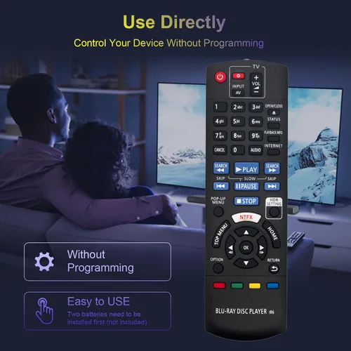 Vista 3 de N2QAYB001147 Reemplazo de control remoto compatible con Panasonic 4K Blu-Ray Disc Player DP-UB820 DP-UB820-K DMP-UB300 P-UB820EB-K DP-UB9000