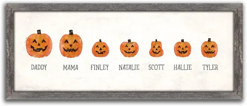 Vista 48 de Personal-Prints Familia Jack-O-Lantern – Regalo único personalizado de Halloween u otoño para Acción de Gracias o decoración y inauguración