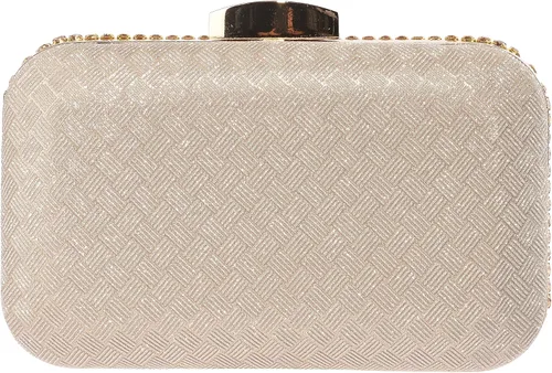 Vista 2 de Bolso de mano de cristal plateado para mujer, bolso de noche con purpurina para boda, cena, fiesta, baile de graduación, cóctel
