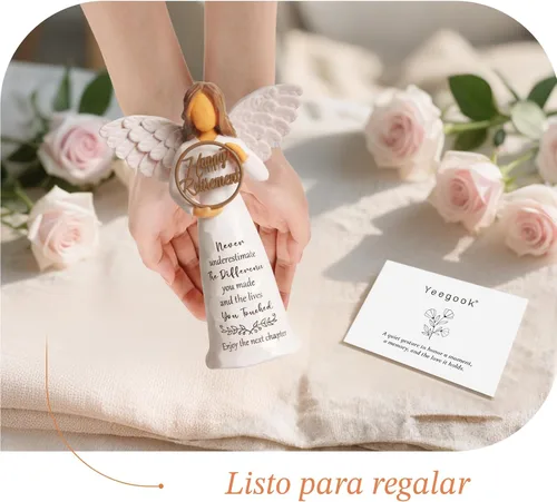 Vista 7 de Regalo de jubilación para mujer, figura de ángel de jubilación hecha a mano