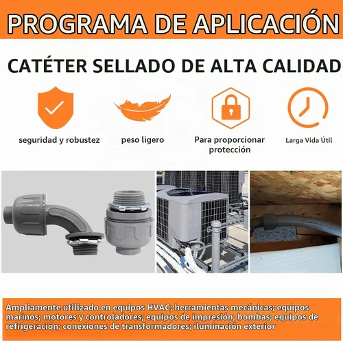 Vista 5 de Conector hermético de líquido de 3/4 pulgadas, accesorios de conducto eléctrico de PVC, conector de conducto flexible recto de 180 grados