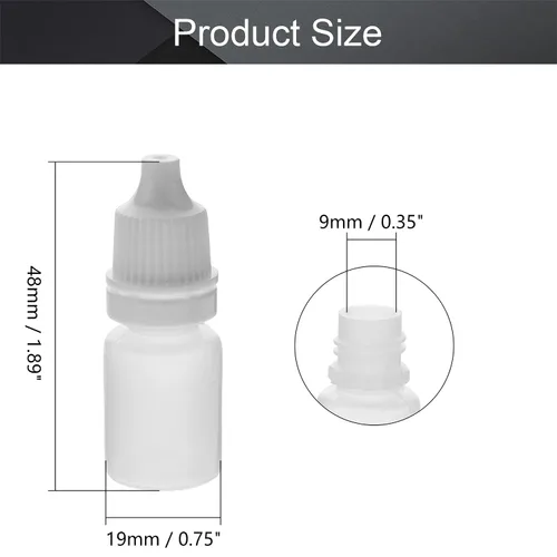 Vista 2 de Othmro Botellas cuentagotas de plástico de ojo de laboratorio de polietileno de 0.2 onzas, 10 piezas, gotero líquido exprimible de 0.2 fl oz boca