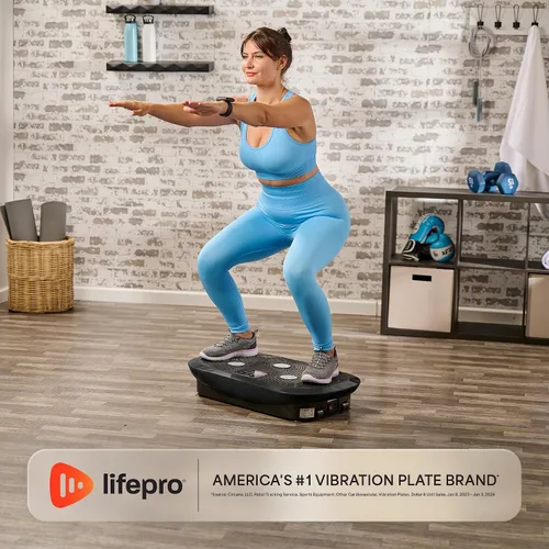 Vista 6 de Lifepro Rumblex Plus/Pro 4D Vibration Plate Exercise Machine with 60 Speeds 3 Motors, 7 Training Modes, Bluetooth Speaker, Wristband Remote
