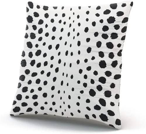 Vista 2 de Fanaing Funda de almohada con estampado de guepardo blanco y negro para el hogar, 18 x 18 pulgadas, cuadrada, funda de cojín decorativa de un lado