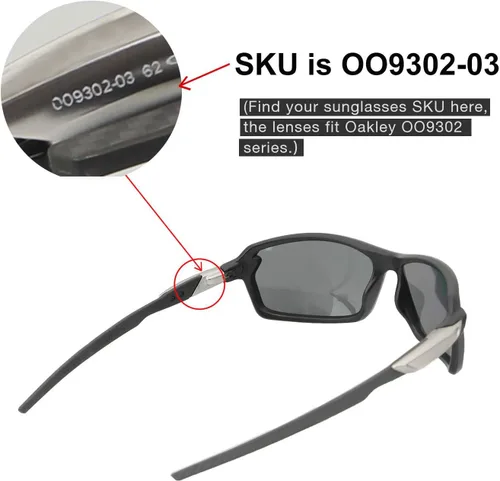 Vista 6 de Walleva Lentes de repuesto para gafas de sol Oakley Carbon Shift Múltiples opciones disponibles, talla única