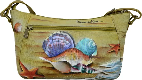 Vista 2 de Anuschka - Hobo para mujer, piel auténtica, pintado a mano, exterior