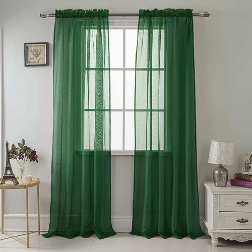 Vista 8 de Empire Home Addison - Cortinas de gasa transparente para ventana, juego de 2 (verde salvia, estándar de 84 pulgadas)