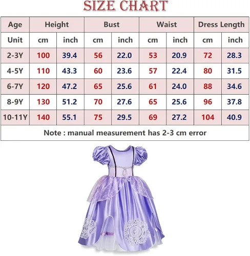 Vista 3 de Axaxa Princess Dress Up Birthday Party Fairy Costume for Toddler Girls Special Occasion Dresses