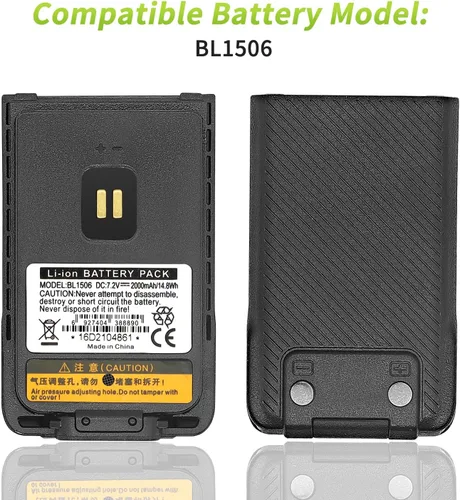 Vista 3 de Batería BL1506 BL2018 [2026 nueva versión 2000mAh] para batería Hytera BD502i BD500 BD502 BD505 BD506 BD50X PH608 BD555 BD552i BD612i