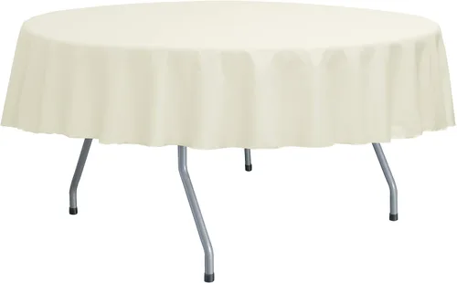 Vista 27 de Ultimate Textile Mantel redondo de sarga de polialgodón de 84 pulgadas, color beige