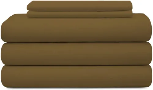 Vista 14 de Juego de sábanas de algodón de 15 pulgadas de profundidad con 2 fundas de almohada de 800 hilos para cama individual de 4 piezas