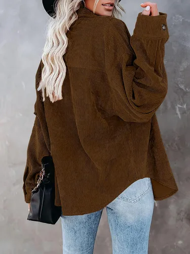 Vista 111 de ZOLUCKY Chaqueta de manga larga con botones para mujer, talla grande, blusas