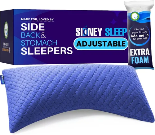 Vista 9 de Sidney Sleep Almohada para personas que duermen de lado y de espalda, comodidad para el dolor de cuello y hombros, relleno de espuma viscoelástica