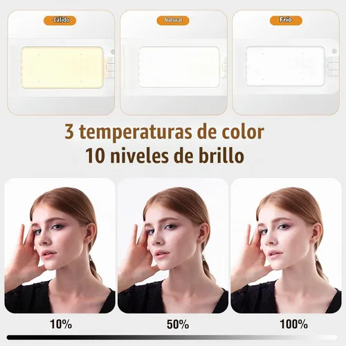 Vista 2 de 4smarts Trípode de grabación para teléfono con luz LED, giratorio de 360°, soporte portátil y extensible para teléfonos inteligentes de 3.5 a 6.9