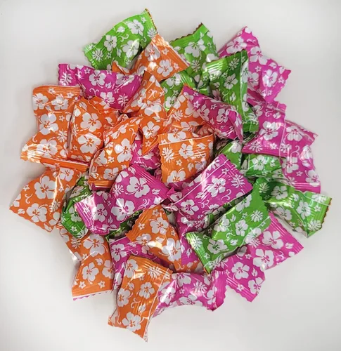 Vista 3 de PEPPERMINTS - 100 unidades envueltas en envoltorio de dulces con temática de discoteca de jardín de Luau - Caramelo hawaiano