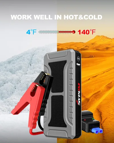 Vista 6 de Arrancador de coche, batería de pico de 4000 A (para todo gas o hasta 10 L de diesel), batería portátil de refuerzo de batería, caja de salto