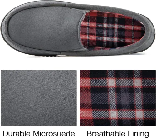 Vista 4 de RockDove Pantuflas tipo mocasín con forro de franela Alexander para hombre