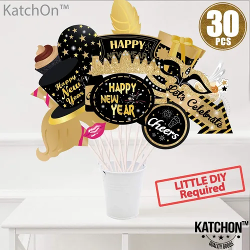 Vista 6 de KatchOn, Accesorios para cabina de fotos de Año Nuevo con purpurina 2026 – Paquete de 30 Accesorios para cabina de fotos de Nochevieja 2026
