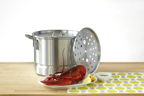 Vista 3 de IMUSA Olla vaporera de aluminio para tamales y vaporizadores de EE. UU., 20 cuartos de galón, color plateado