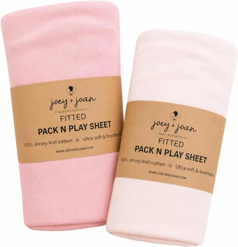 Vista 21 de Sábanas ajustadas Pack and Play – Compatibles con 4moms Breeze Plus Playard y otros colchones grandes de corralito – Suavemente suaves 100% algodón