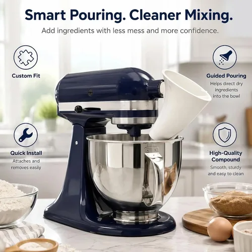Vista 4 de Accesorio de canal de vertido compatible con batidora de pie KitchenAid
