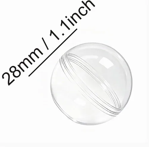 Vista 2 de 30 unids 28mm/1.1inch Round Capsules Clear Empty Vending Machine Cápsulas Contenedores para Máquinas de Gumball Transparente