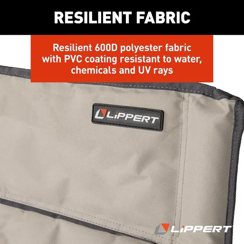 Vista 5 de Lippert Components Scout Plus - Silla de director con mesa auxiliar para campamento, plegable, marco de tubo de acero, poliéster 600D, revestimiento